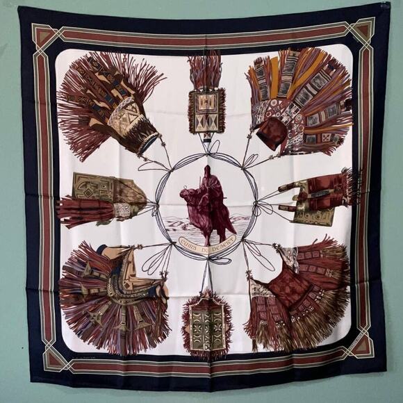 Hermes Hermès Cuirs Du Desert Silk Scarf 90cm Square Carre - Picture 16 of 16